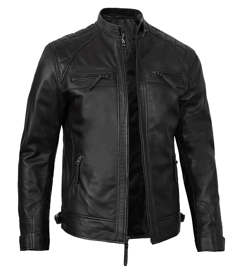 leather cafe racer jacket