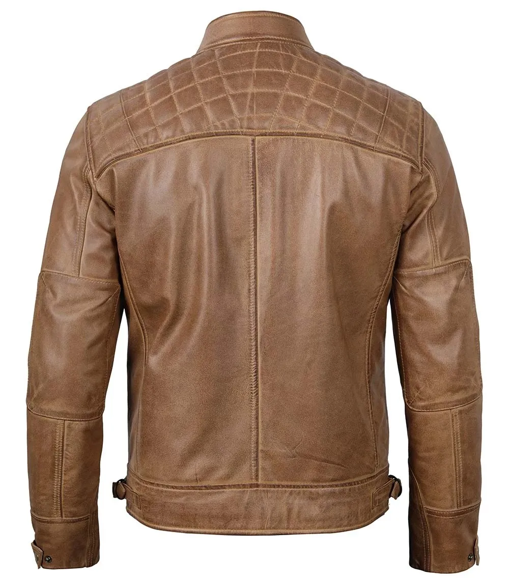 Men's Camel Brown Leather Jacket