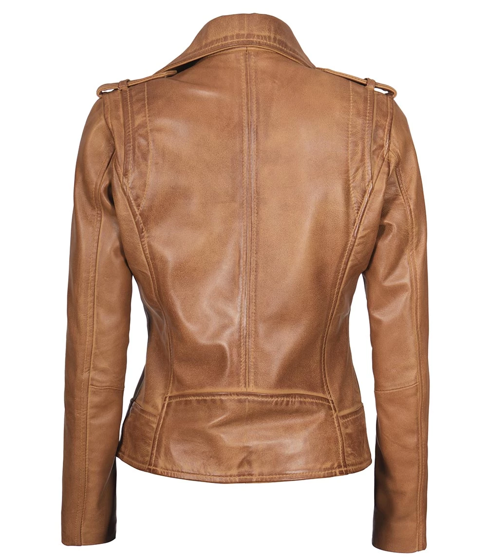 womens camel brown leather jacket