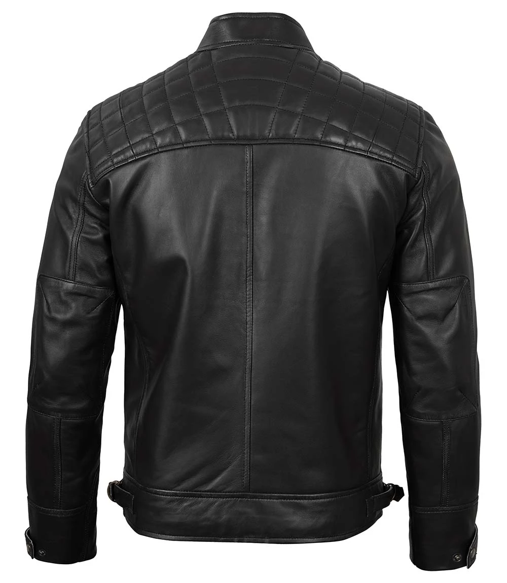 mens black leather jacket