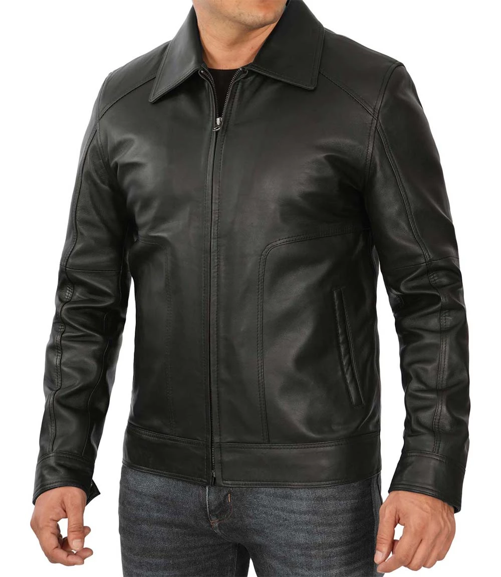 Mens Black Leather Jacket