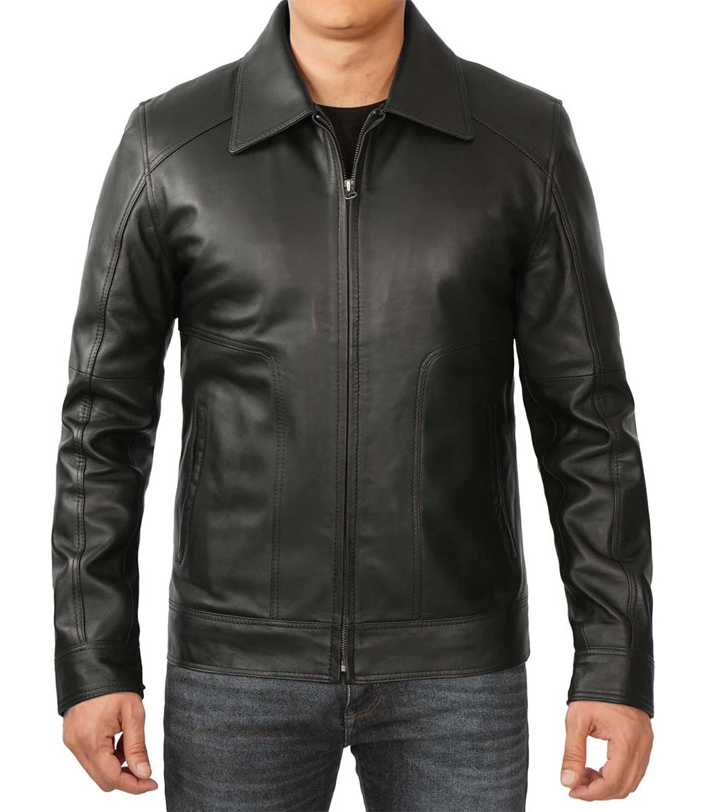 Men's Black Vintage Leather Jacket