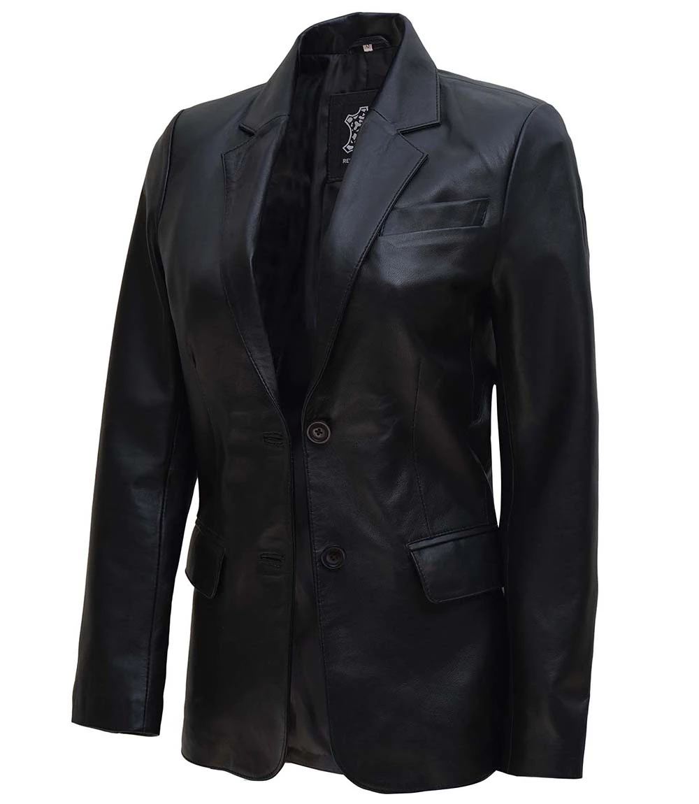 Women Leather Blazer