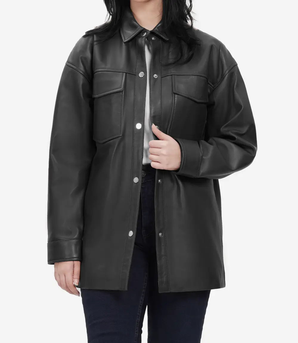 womens leather jacket oversized