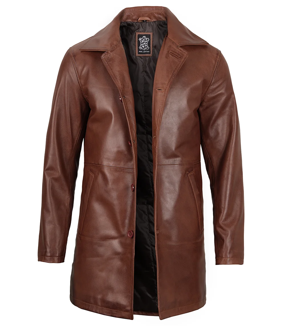 Distressed Brown Car Coat