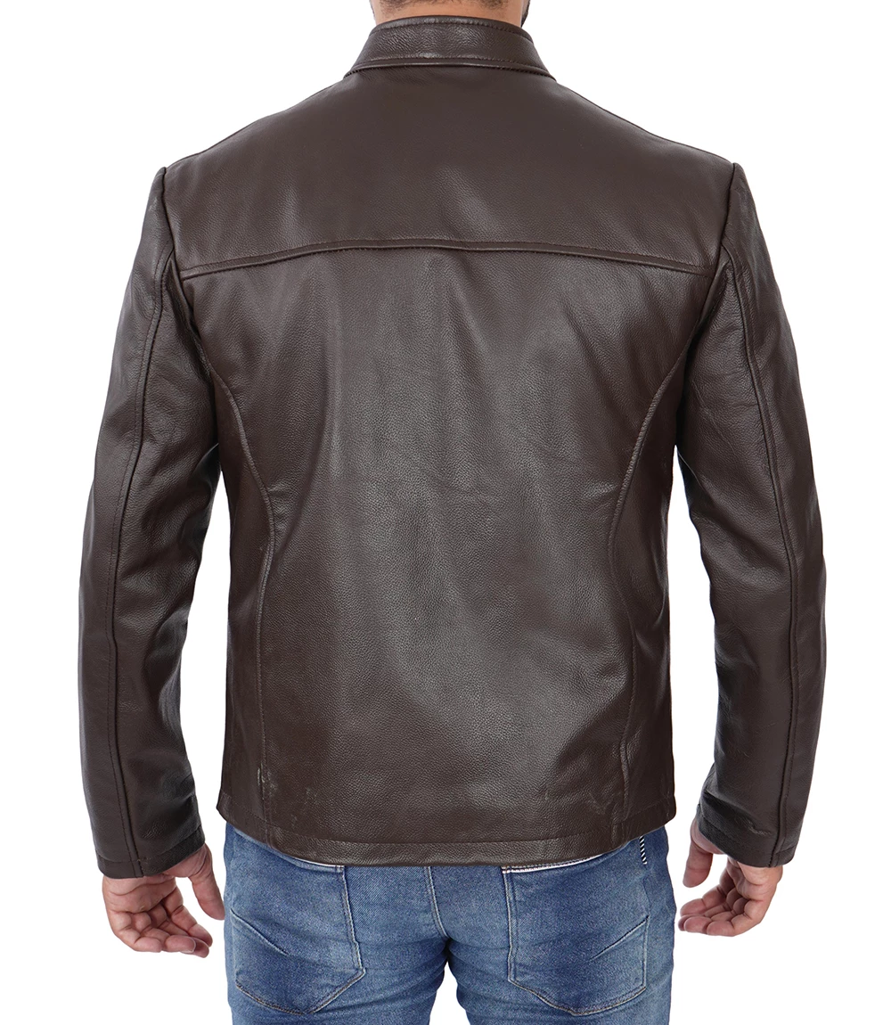 Mens Dark Brown Leather Jacket