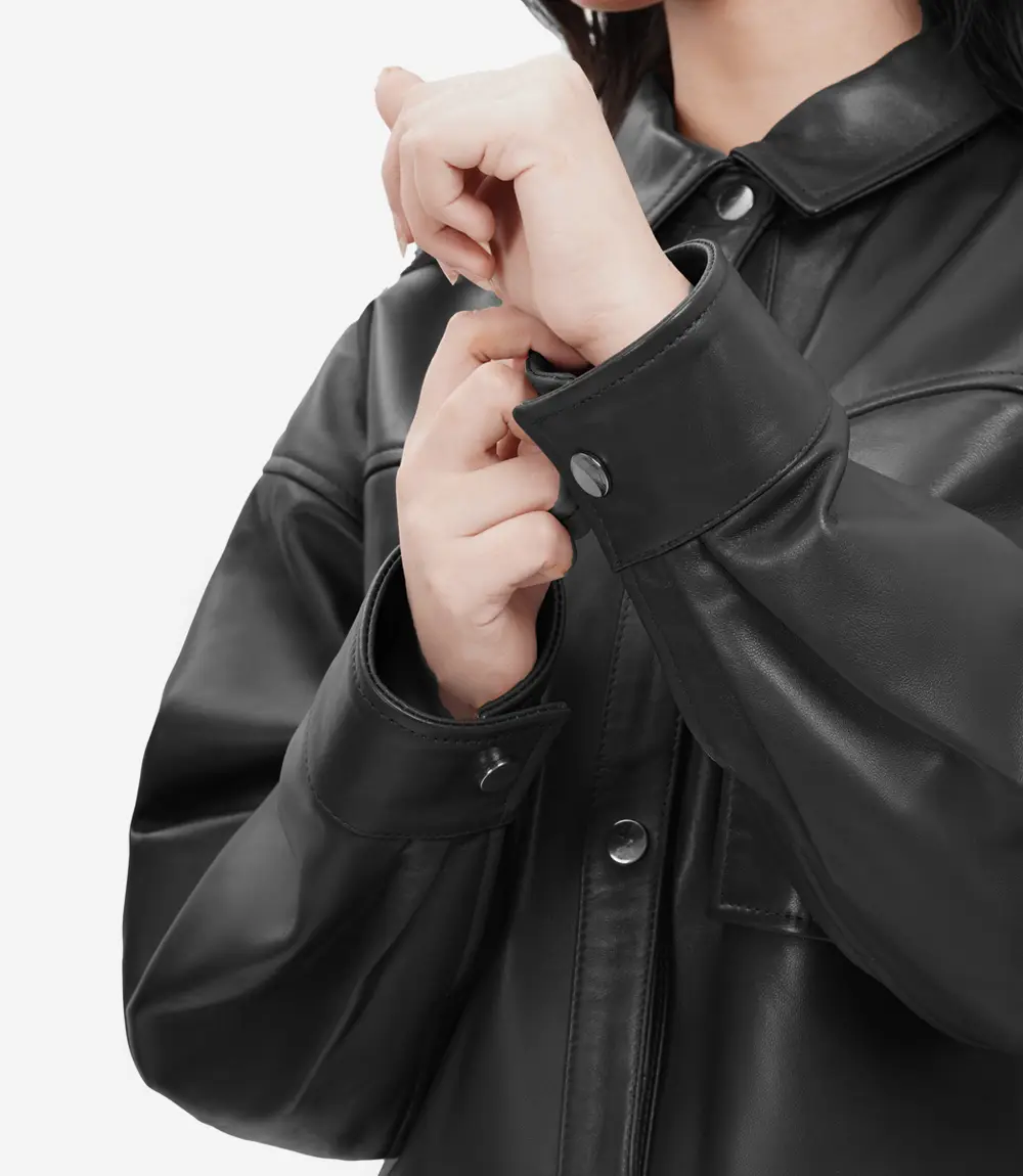 womens leather jacket black
