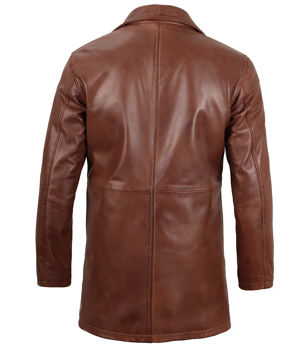 Distressed Brown Car Coat