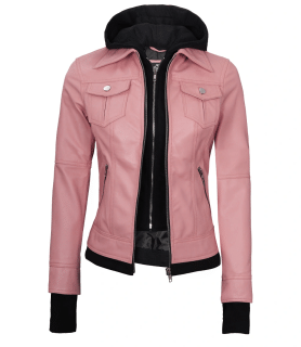 hooded Leather Jacket