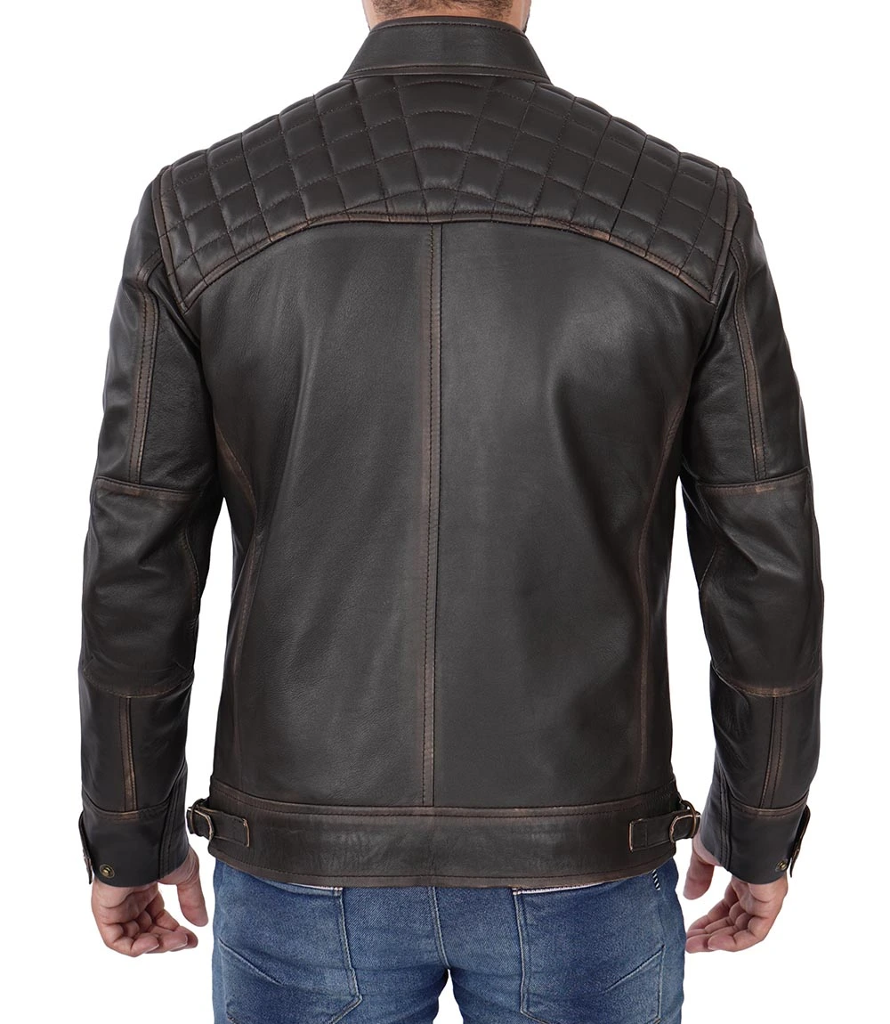 mens brown leather jacket