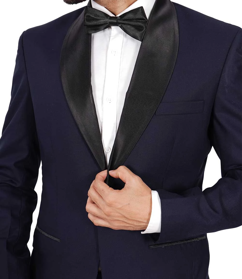 Mens Single Button Midnight Blue Tuxedo Suit