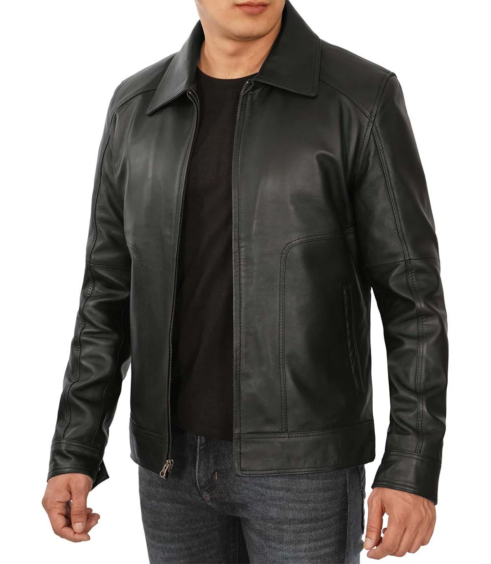 Men's Black Leather Jacket