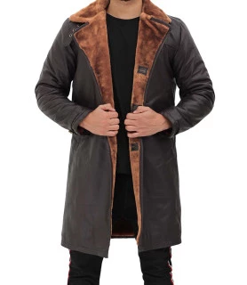 Genuine Leather Trench Coat