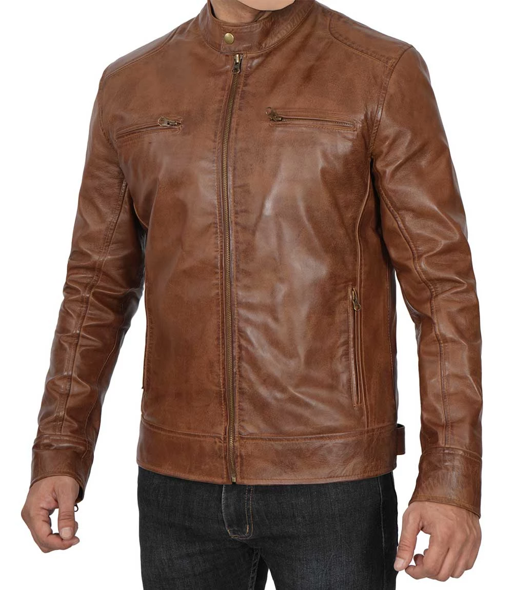 mens leather motorcycle jacket