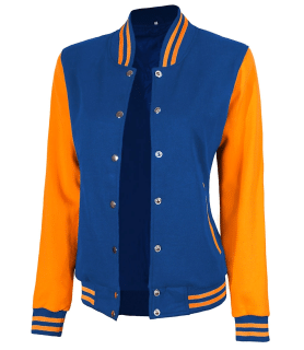 yellow and blue varsity jacket