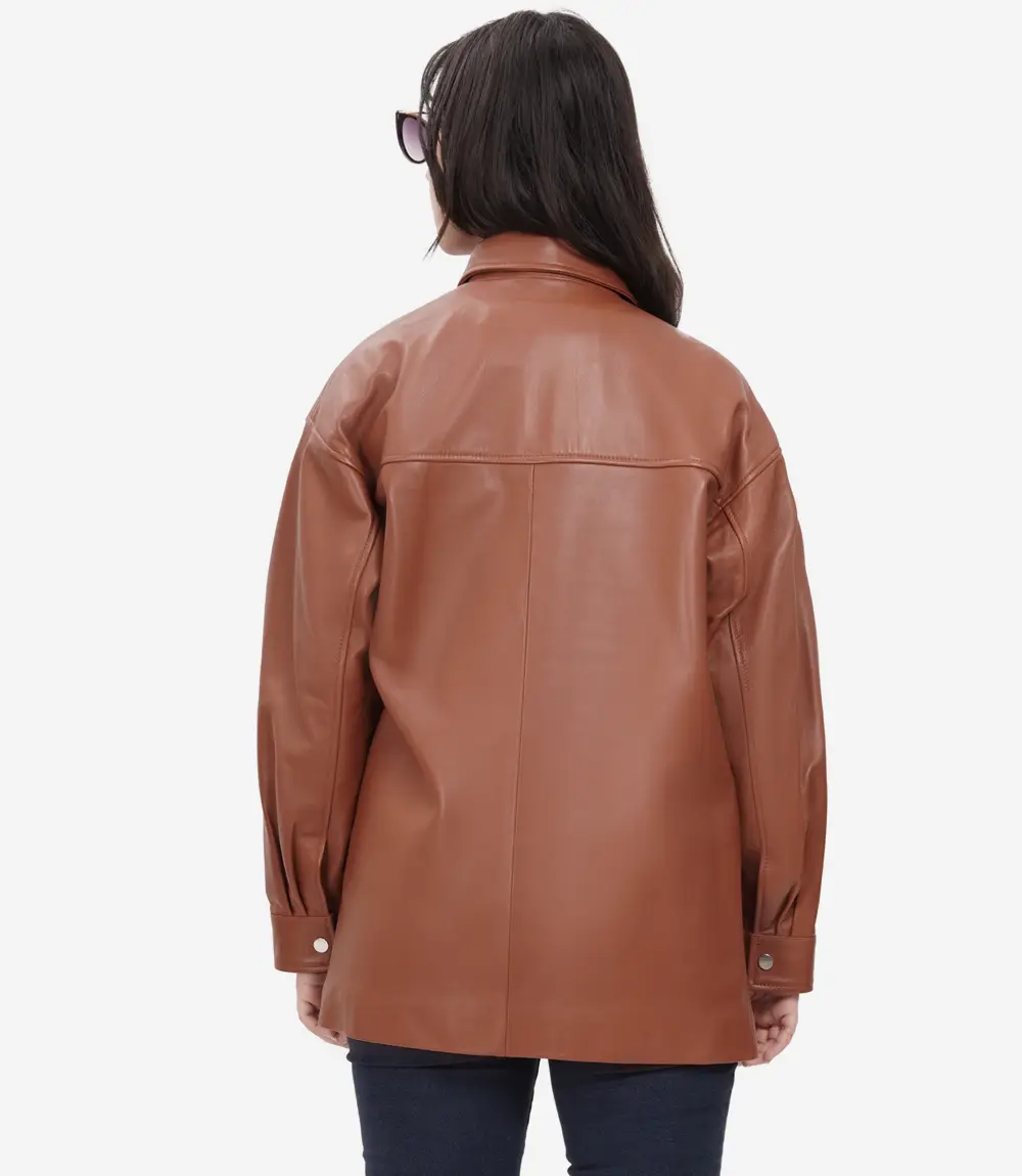 oversized womens coganc leather jacket