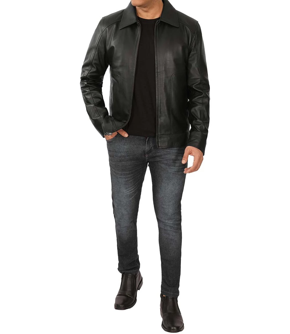 Black Leather Jacket For Mens