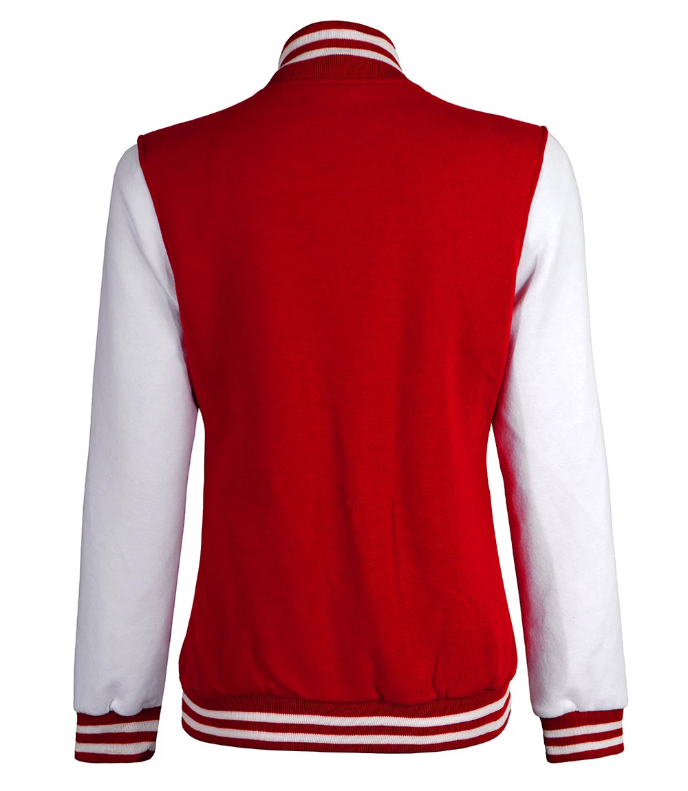white and red letterman jacket