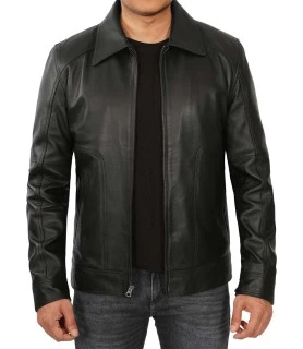 Mens Black Vintage Leather Jacket