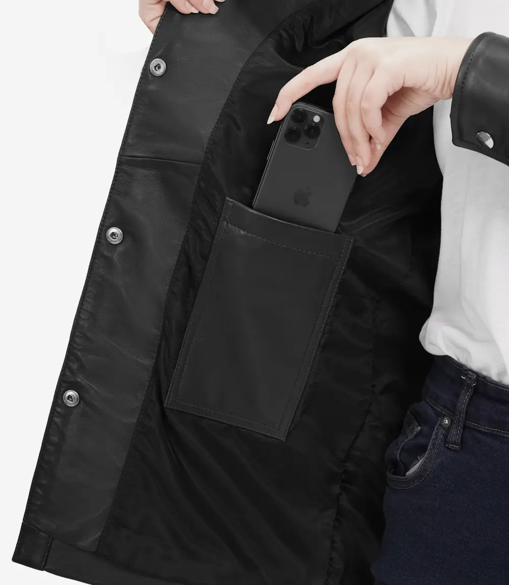 leather jacket womens black