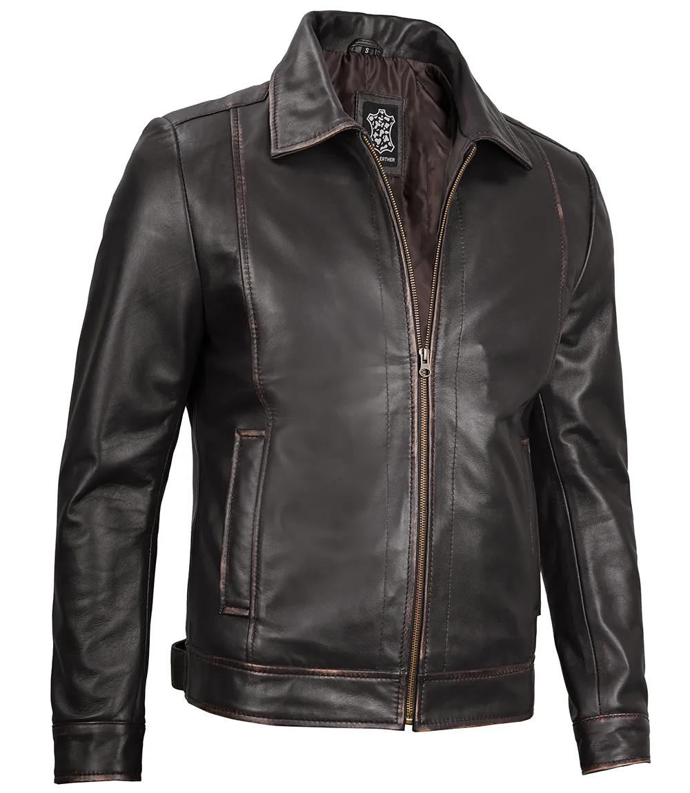 brown vintage ruboff jacket