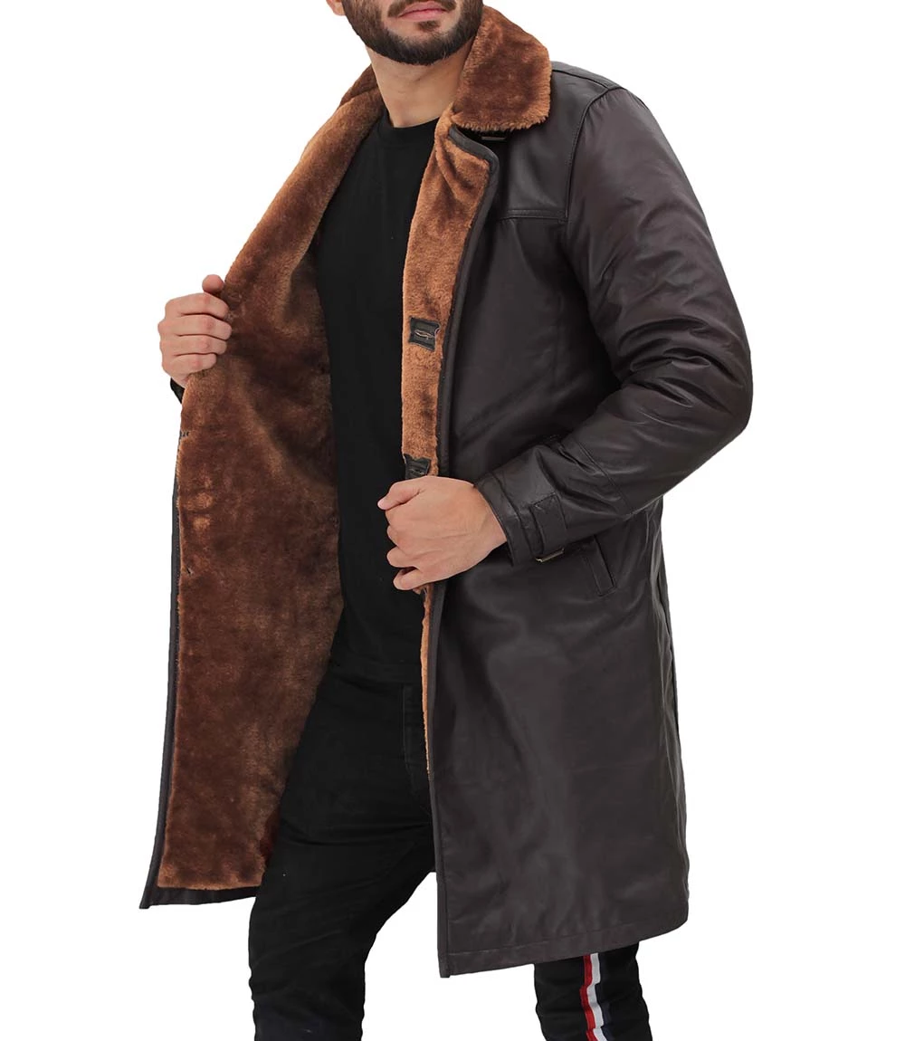 Genuine Leather Trench Coat