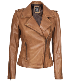 camel brown classic double rider leather jacket