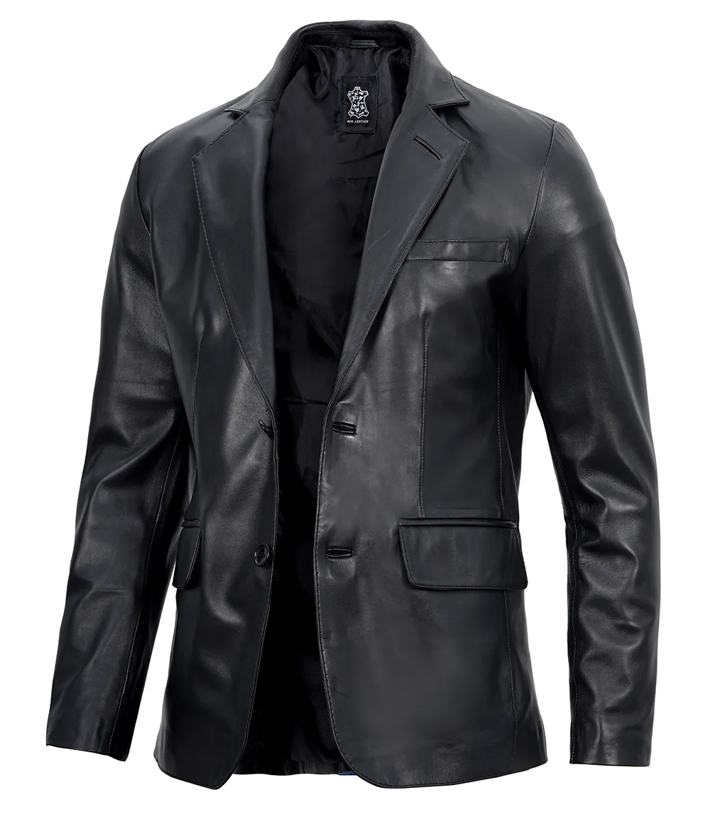 Mens Blazer Leather Jacket
