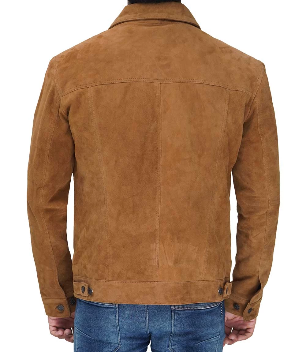 mens suede jacket brown
