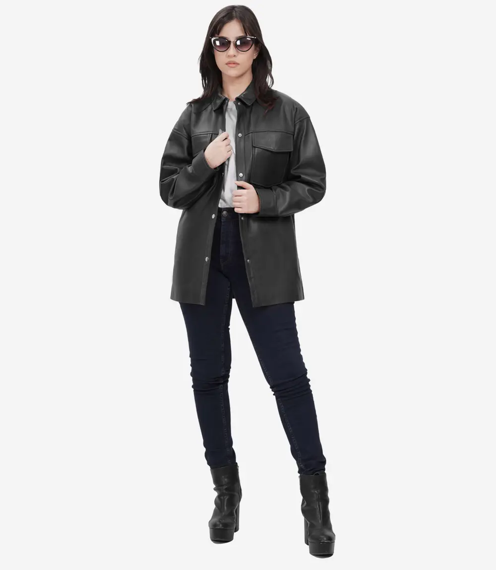leather jacket womens oversized