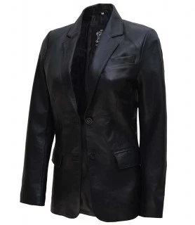 Women Leather Blazer