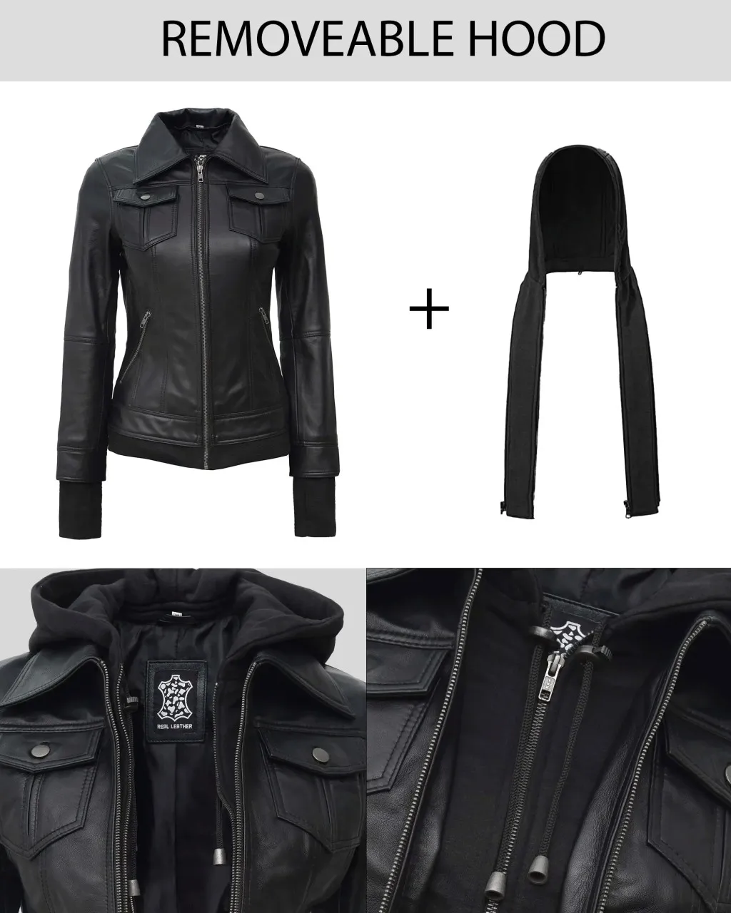 black leather jacket for womens