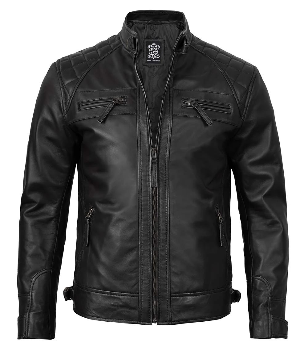 black diamond cafe racer jacket