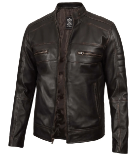 dark brown leather mens jacket